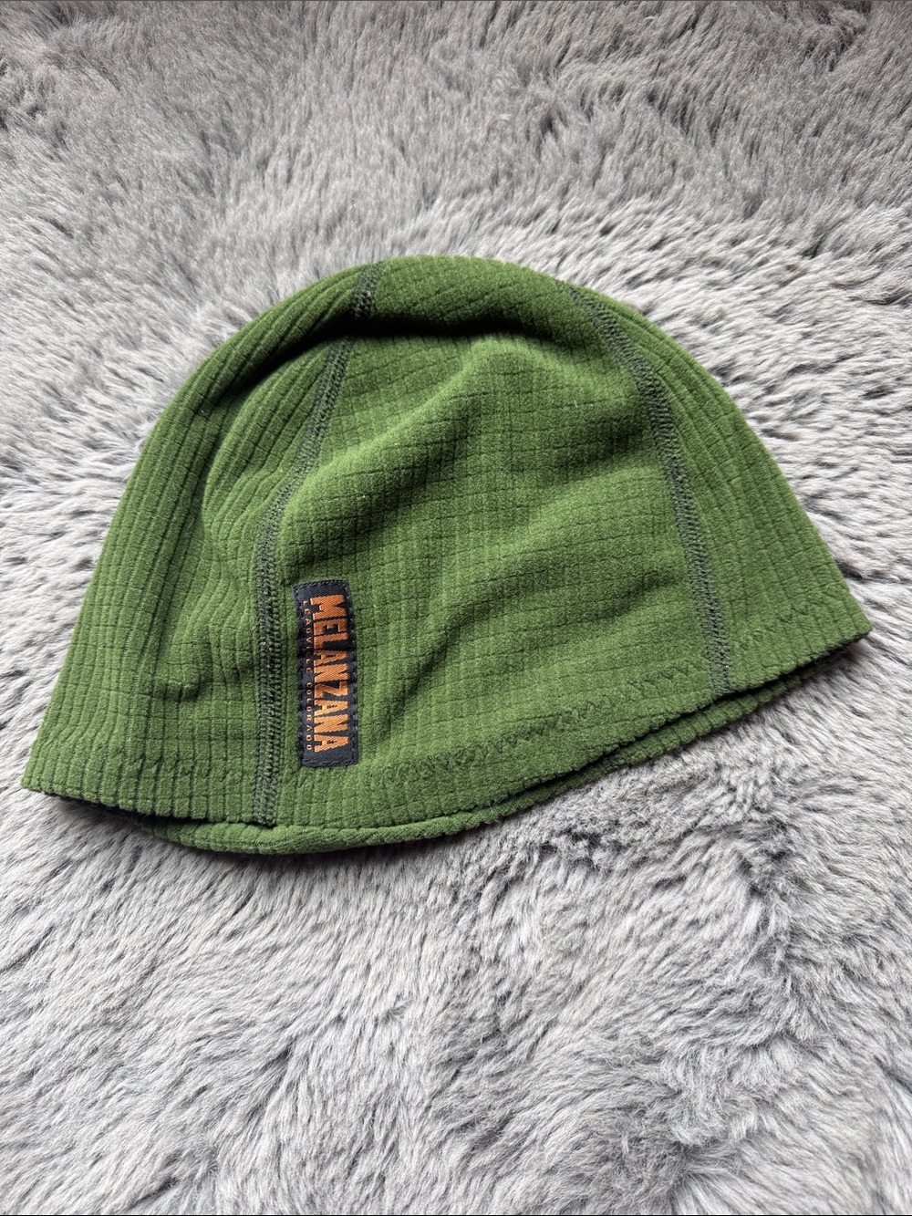 Melanzana Hat Micro Grid Toque Fleece Medium Green Made In USA Leadville CO